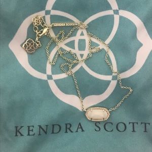 Gold / White Pearl Elisa Pendant Necklace w/ Bag